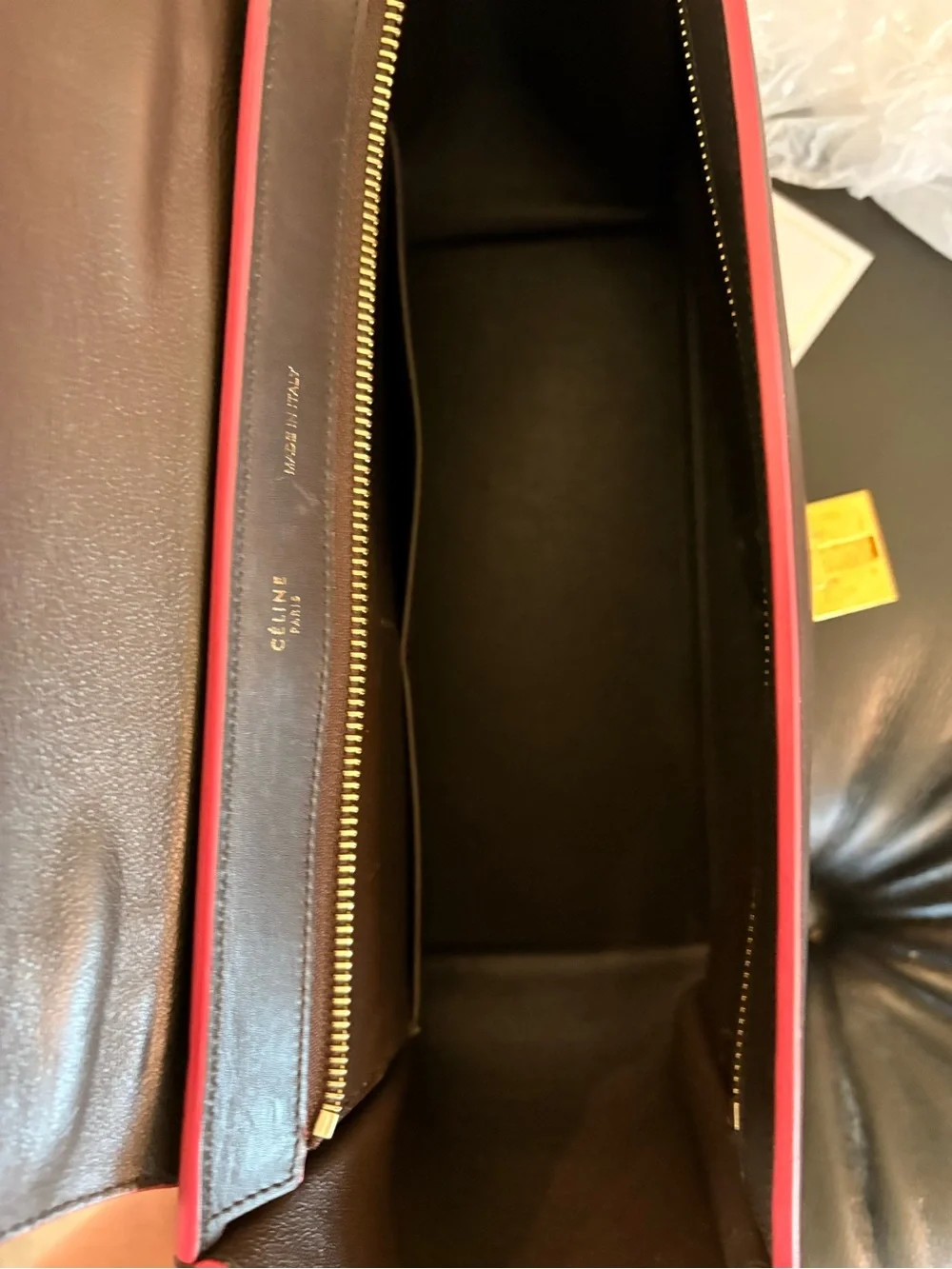 CELINE Trapeze handbag tote in Taupe and Brown - Pre-Loved Great condition w/COA